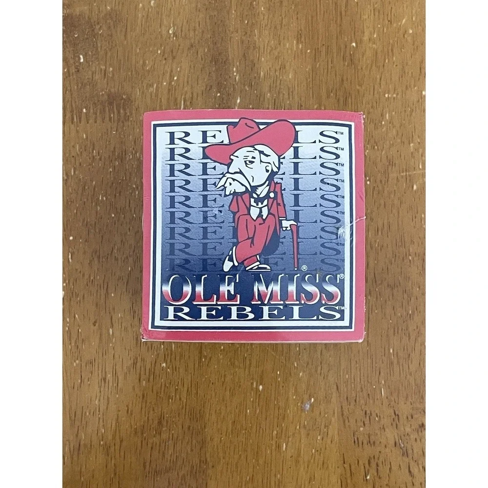 Vtg Ole Miss Rebels Note Cube Pen Holder Memo Block Scribbling Ink Designs